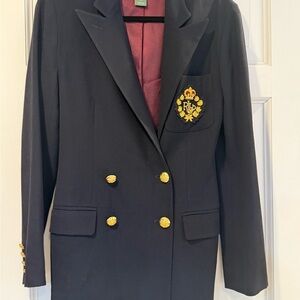 Ralph Lauren Dark Blue Blazer with Gold Buttons